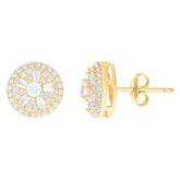 10kt Yellow Gold Womens Cubic-Zirconia Fashion Stud Earrings
